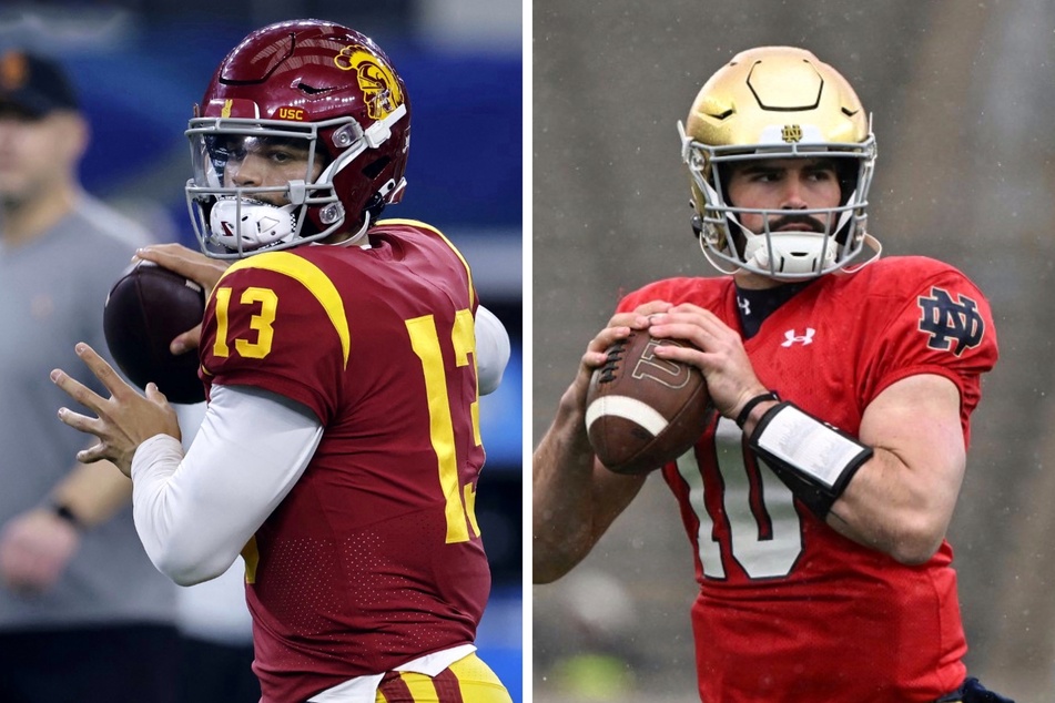 Week 0 of college football is almost upon u, and Notre Dame and USC are set to headline the week with their star quarterbacks Sam Hartman (r.) and Caleb Williams.