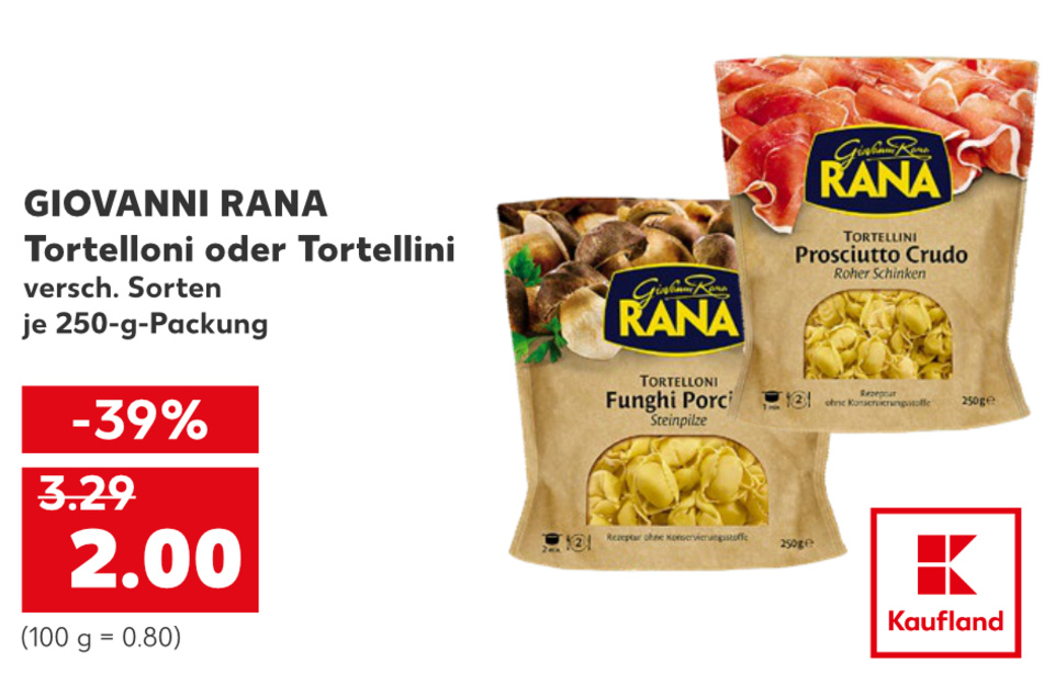 Tortelloni oder Tortellini für 2 Euro