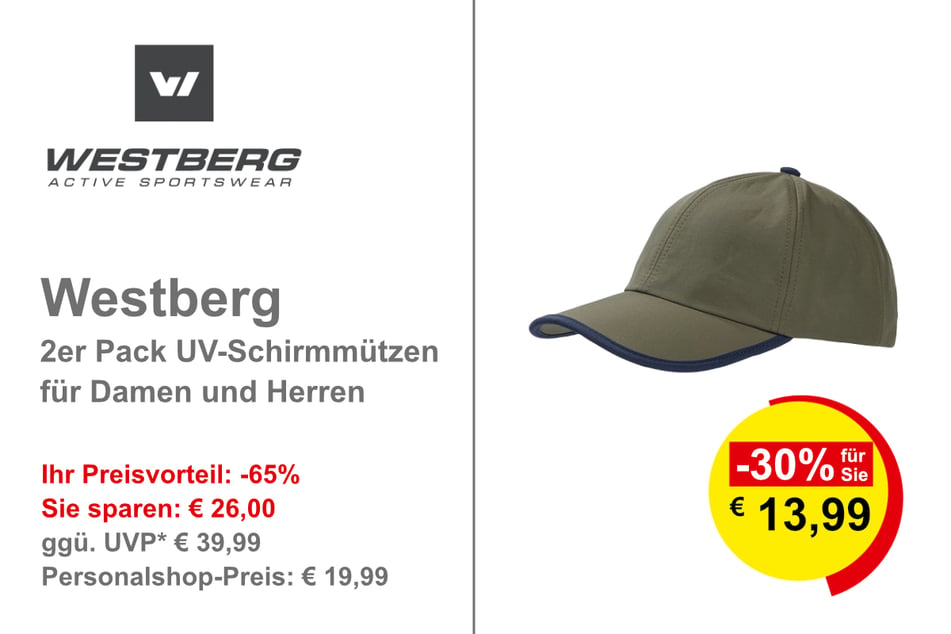 Westberg 2er Pack UV-Schirmmützen für Damen und Herren