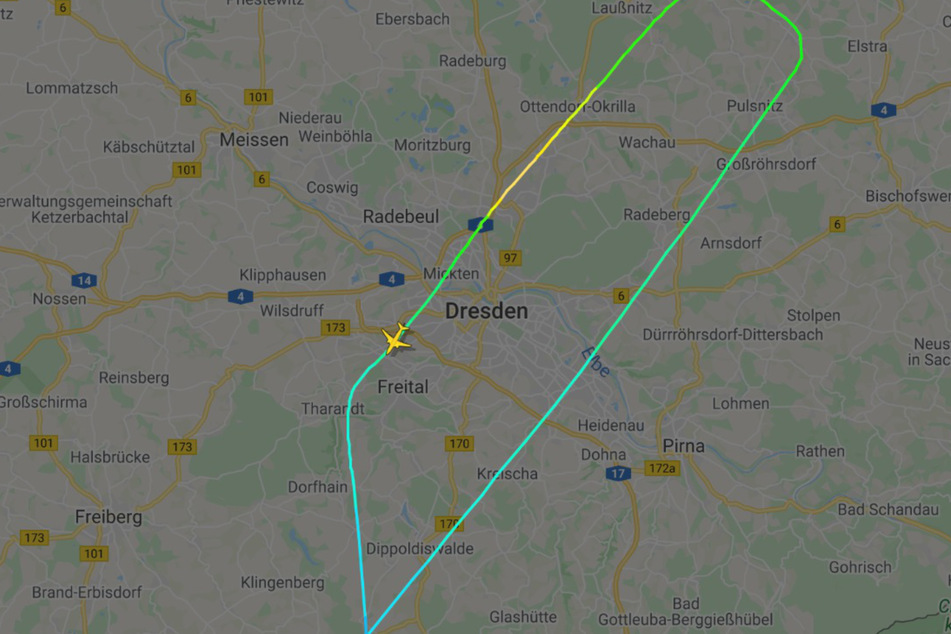 Als aus Zürich nichts wurde, gab es wenigstens einen Rundflug über Dresden.