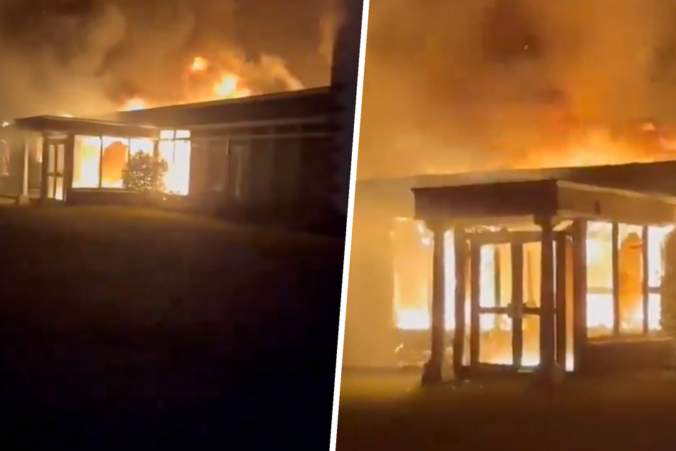 70 Migranten sollten darin wohnen, plötzlich steht das Hotel in Flammen