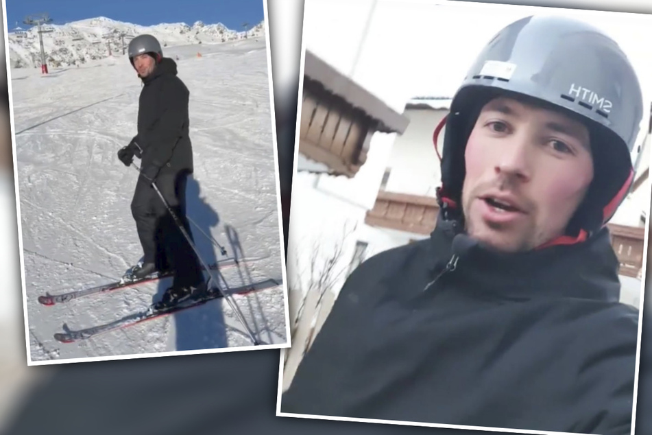 Auch im Urlaub sportlich: Ramon Roselly (28) grüßte seine Fans zuletzt von der Ski-Piste in Ischgl.