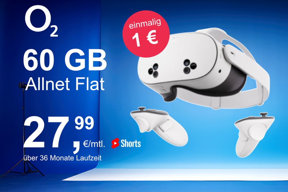 Die Meta Quest 3s im o2 Mobile M inkl. 60 GB+ für einmalig nur 1 Euro.
