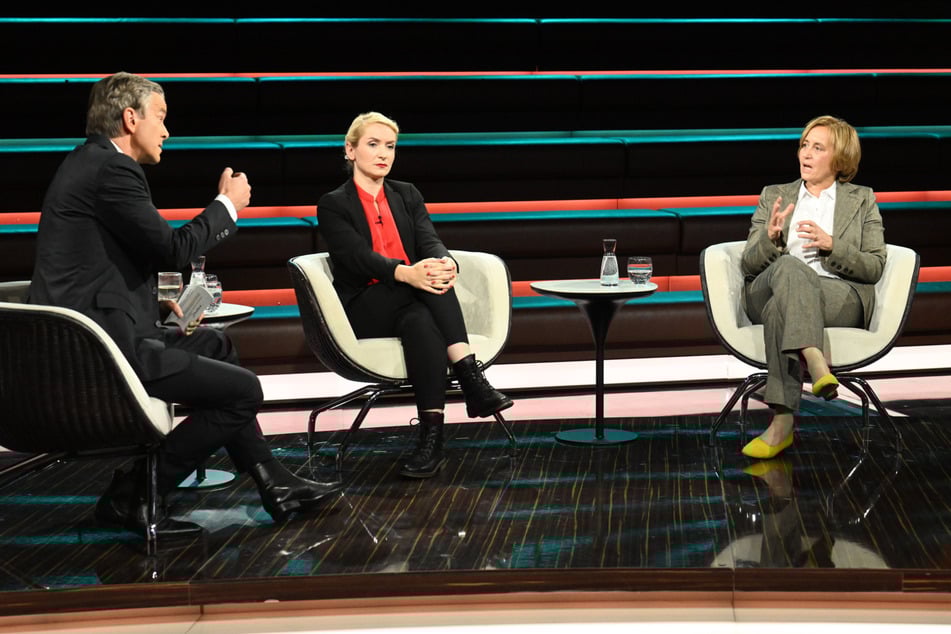Moderator Markus Lanz (56, v.l.n.r.) debattierte am Mittwochabend mit der Linken-Vorsitzenden Ines Schwerdtner (36) und AfD-Politikerin Beatrix von Storch (54).