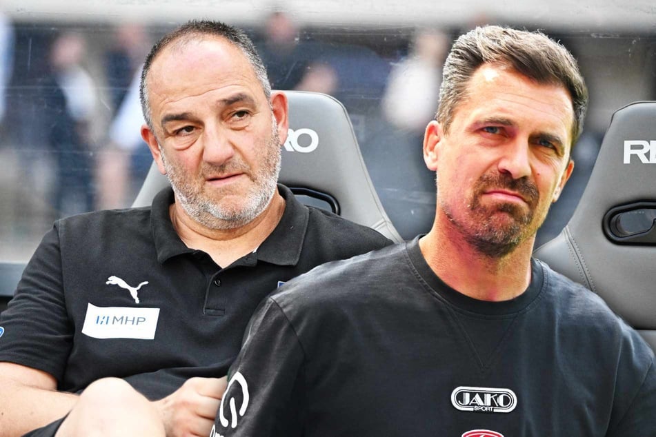 Mit mehr als zwei Jahren gehört Thomas Stamm (43, r.) bereits zu den Top fünf der amtsältesten Zweitliga-Trainer. Mit 18 Jahren und elf Monaten thront Frank Schmidt (52) in dieser Rangliste aber über allen.