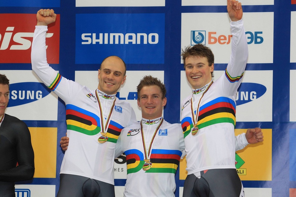 2013 holte sich Stefan Bötticher (r.) gemeinsam mit Rene Enders (37) und Maximilian Levy (37) WM-Gold im Teamsprint.