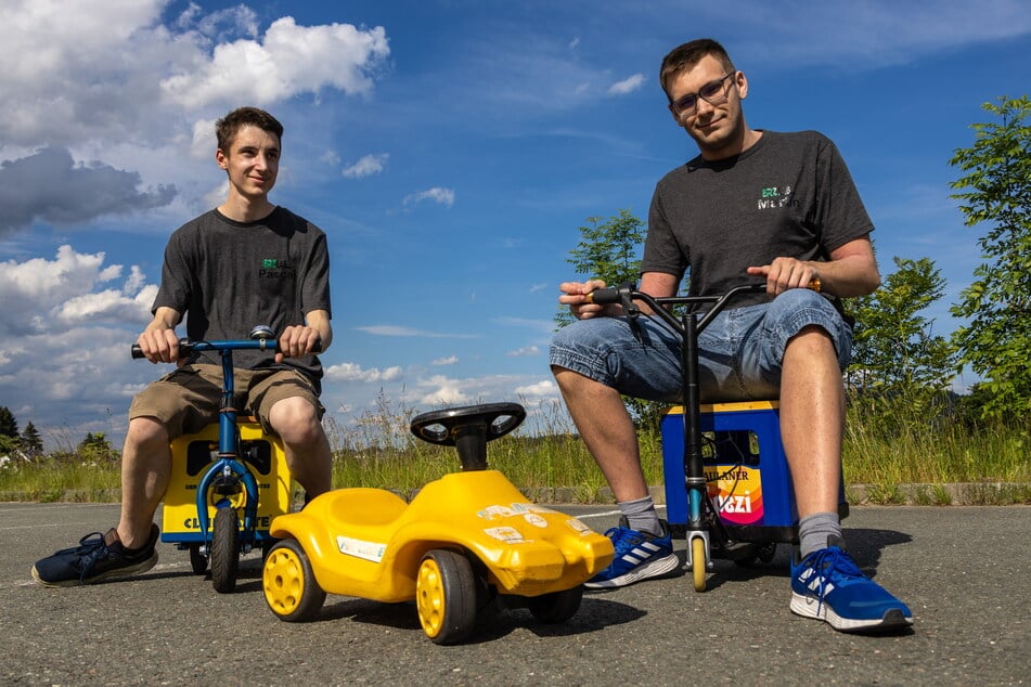 Erzgebirgs-Tüftler machen Bobbycar zum Elektro-Geschoss