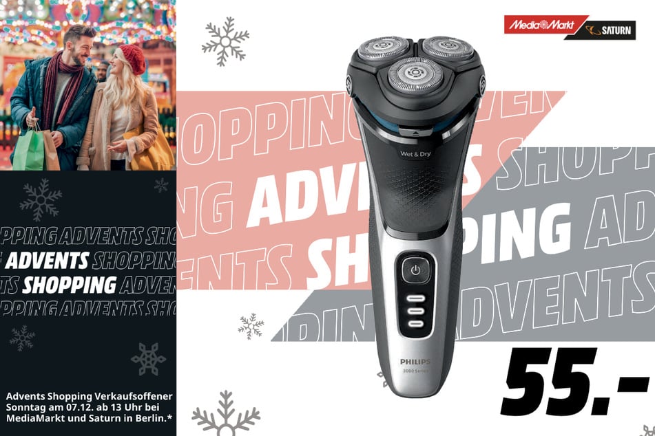 Philips-Rasierer S3241/12 Elektrorasierer Series 3000
für 55 Euro.