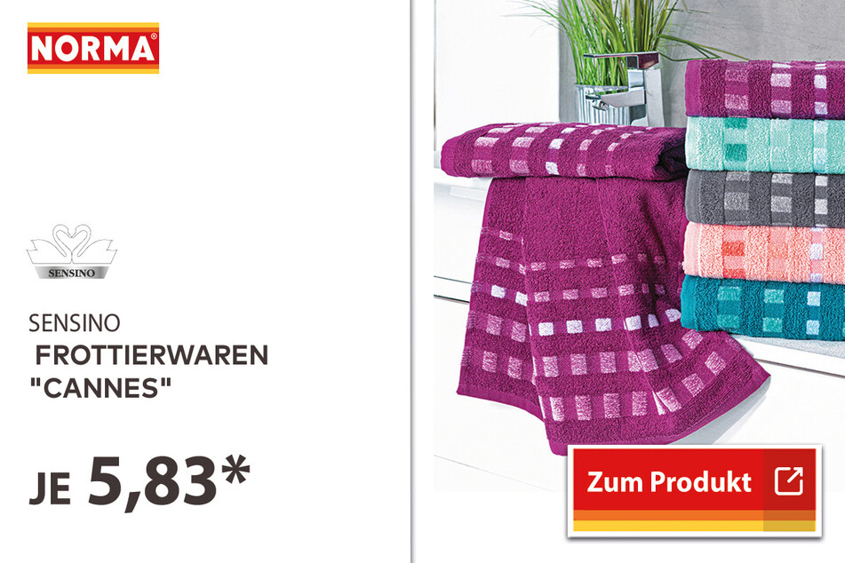 Hochwertige Frottierwaren "Cannes" für 5,83 Euro.