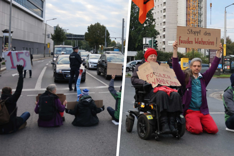 Dresden: Klima-Demonstranten stören Berufsverkehr am Straßburger Platz
