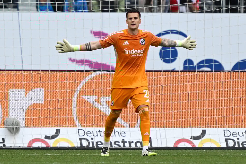 Eintracht-Keeper Michael Zetterer (30) musste nur ein einziges Mal hinter sich greifen.