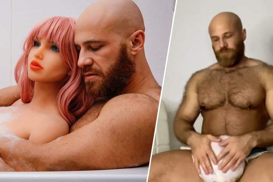 Bodybuilder's sex doll "wife" is broken, so he sets his eyes on a chicken