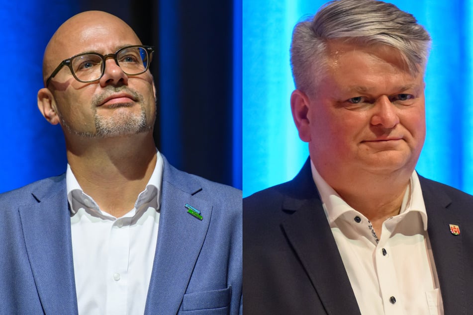 In Frankfurt (Oder) entscheidet es sich zwischen Axel Strasser (parteilos, l.) und Wilko Möller (58, AfD).