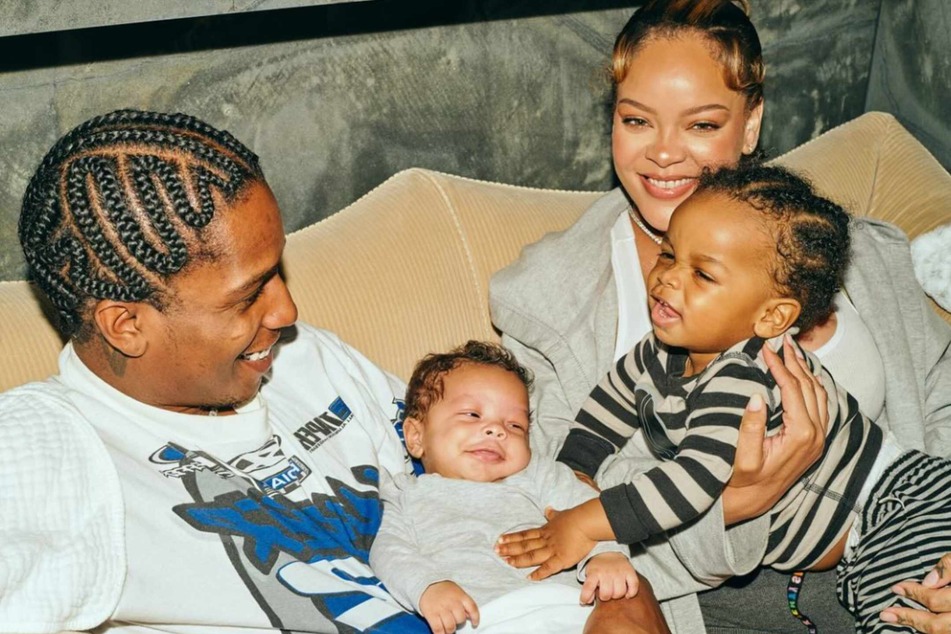 Rihanna (r.) and her boo rapper A$AP Rocky (l.) shared some gorgeous pictures of their happy family of four on Monday in celebration of their son's birthday!