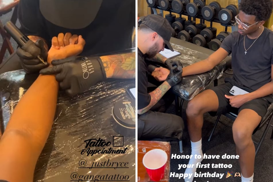 Bryce James, the youngest son of NBA champion LeBron James, turned 16 on Wednesday, and celebrated the milestone by getting his first tattoo.