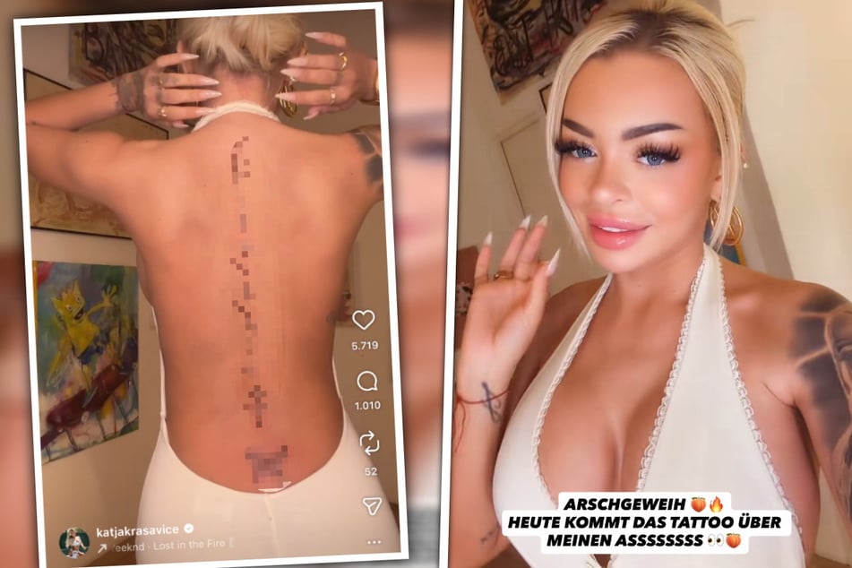 Sie hat es wirklich getan: Katja Krasavice hat sich ein Arschgeweih stechen lassen