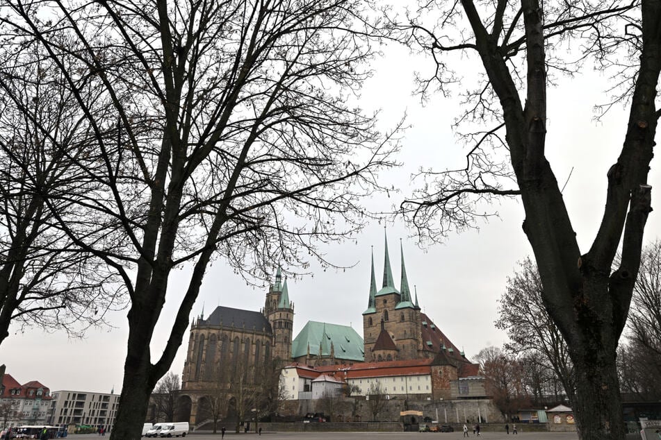 Blick auf Severikirche und Mariendom in Erfurt. (Archivbild)