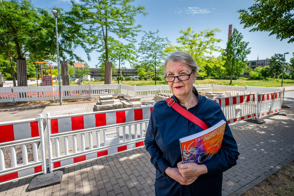 Ulrike Brummert wollte das Kunstwerk an der Brückenstraße beleuchten - jetzt ist dort nur noch eine Baustelle.