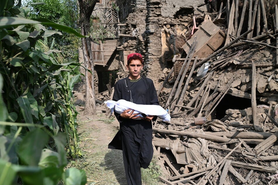 Villages were particularly hard hit, with many still trapped under the rubble of buildings and huts.