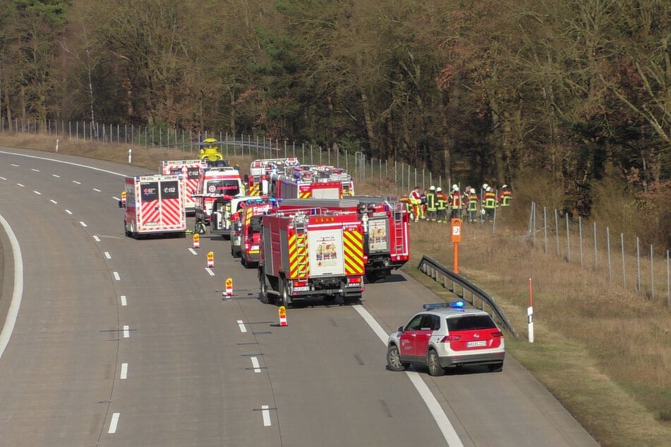 Auf der A9 bei Coswig haben mehrere Fahrzeuge einen Wildschutzzaun durchbrochen.