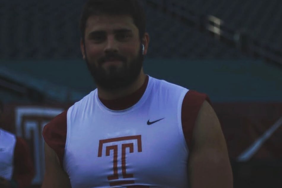 Miles Zietek at the Lincoln Financial Field during a football practice.