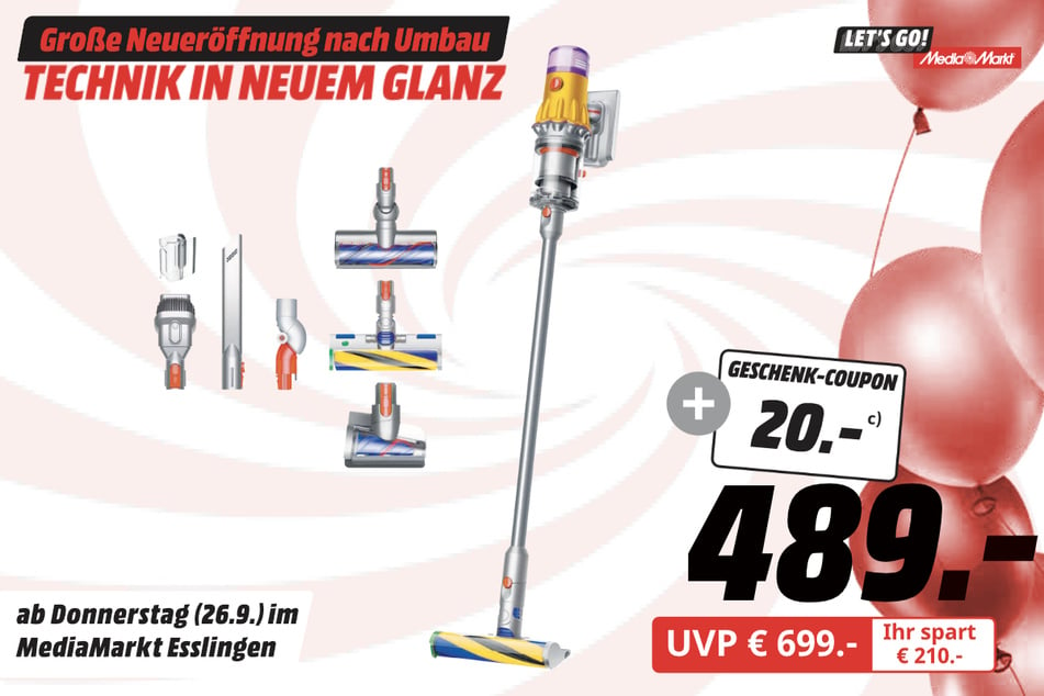 Dyson-Staubsauger für 489 Euro PLUS 20-Euro-Coupon.