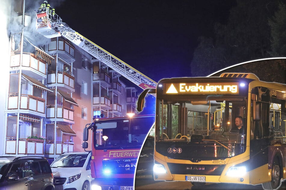 Dresden: Feuer in Mehrfamilienhaus: Bewohner müssen evakuiert werden