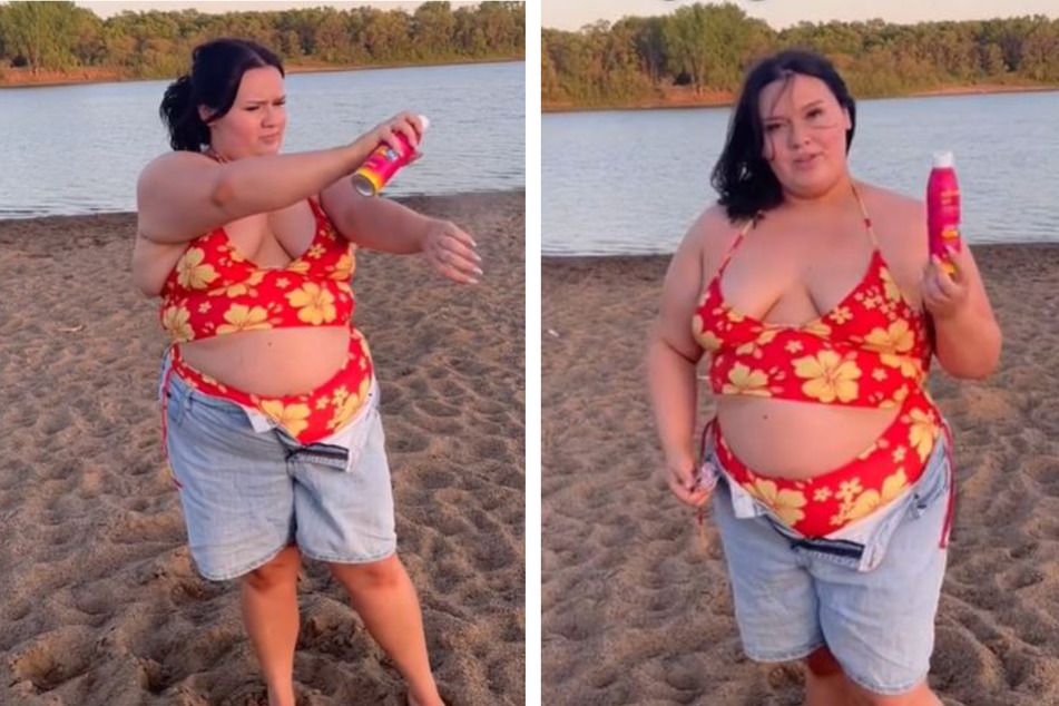 Übergewichtige zeigt sich in Bikini: Kurz darauf wird es hässlich