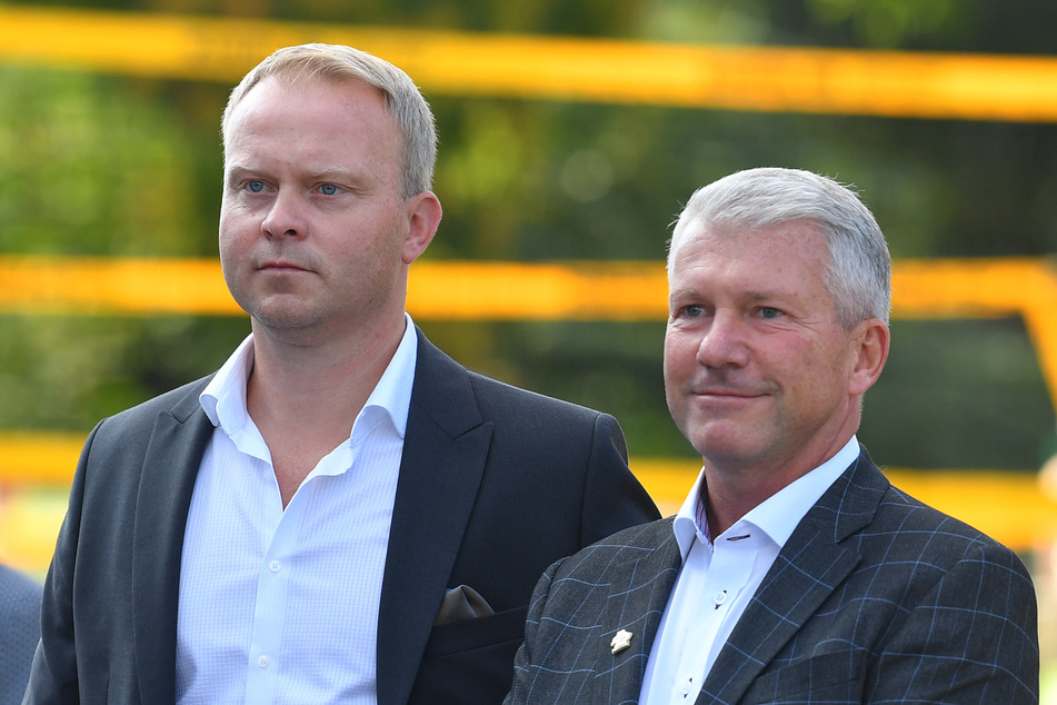 Manager Karsten Wöhler (47, l.) und Präsident Uwe Saegeling (56, r.) arbeiten auch in Zukunft miteinander.