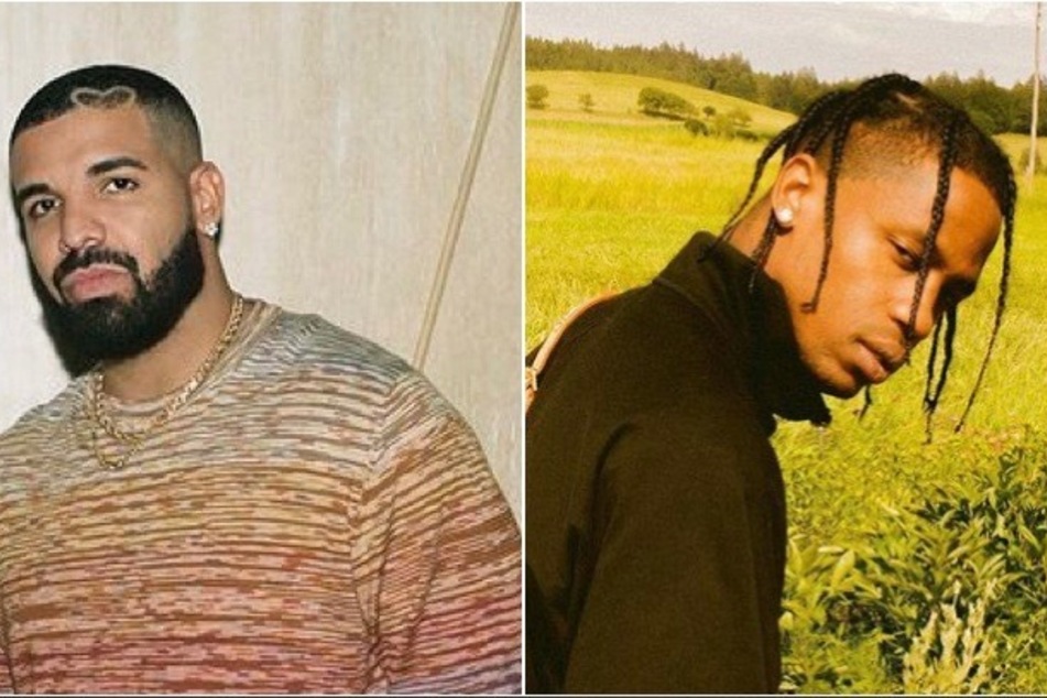 Travis Scott (r) and Drake (l) were named in a $750 million lawsuit filed on behalf of the victims from the Astroworld tragedy.