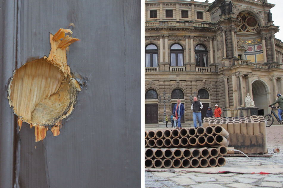 Dresden: Explosion an Dresdner Semperoper: Dynamo-Fans ramponieren Tür