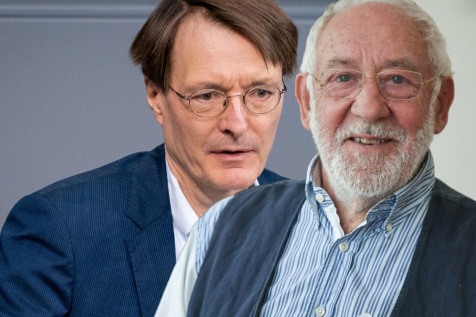 Dieter Hallervorden (85, r.) warf Karl Lauterbach (57) Panikmache vor. (Bildmontage)