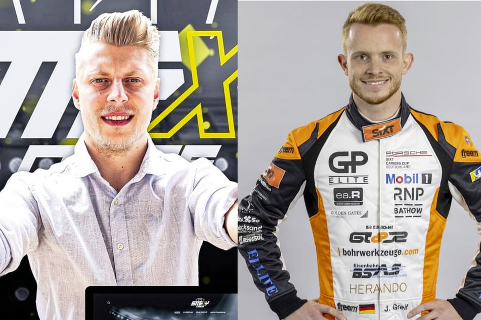 Smexy (links) FIFA-Streamer aus Chemnitz und Jonas Greif (rechts) Porsche-Rennfahrer aus Dresden mischen die Talentgame powered by "eins - Energie in Sachsen" auf.