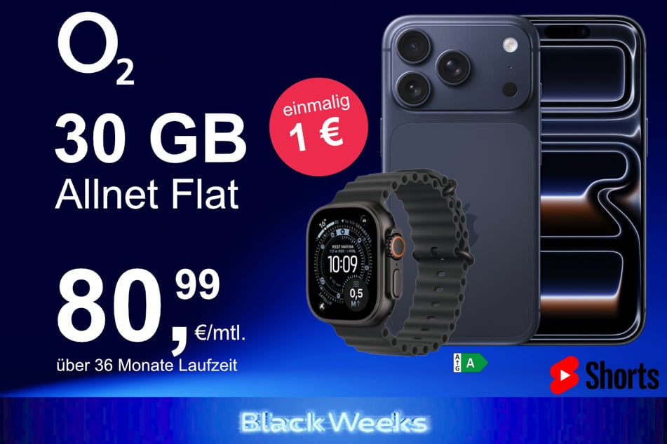 Bei o2 gibt's das iPhone 17 Pro jetzt mit Watch Ultra 3 im Bundle exklusiv für nur 1 Euro.