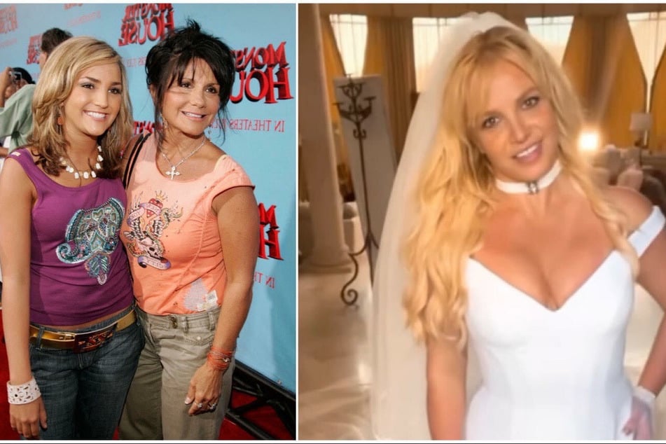 Jamie Lynn Spears and Lynne Spears (l.) have reacted to Britney Spears' (r.) impromptu wedding to Sam Asghari.