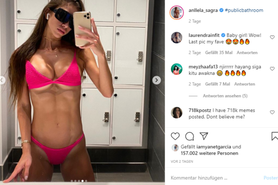 Instagram hat sie bereits unsicher gemacht, jetzt wagt sich Anllela Sagra mehr und mehr ins Freie hinaus.