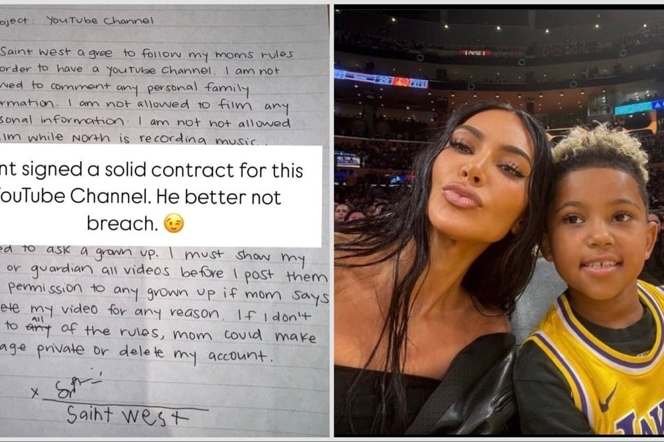 Kim Kardashian makes son Saint sign "contract" before launching new YouTube channel!