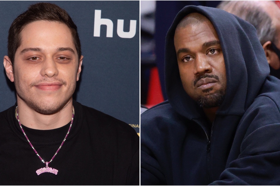 On Sunday, an alleged text exchange between Ye (r.) and Pete Davidson was released, in which the comedian tells the rapper he is "fed up" with being nice to him.