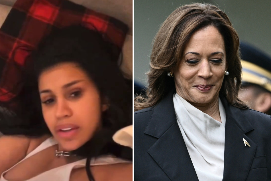 Following Biden's withdrawal from the race, Cardi B (l.) reminded fans she previously said Kamala Harris (r.) should be the 2024 presidential nominee for the Democratic Party.