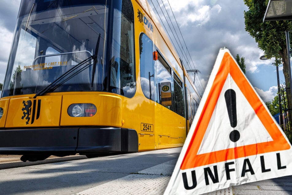 Unfall beim Elbepark: Autos kollidieren, Straßenbahn kann nicht fahren