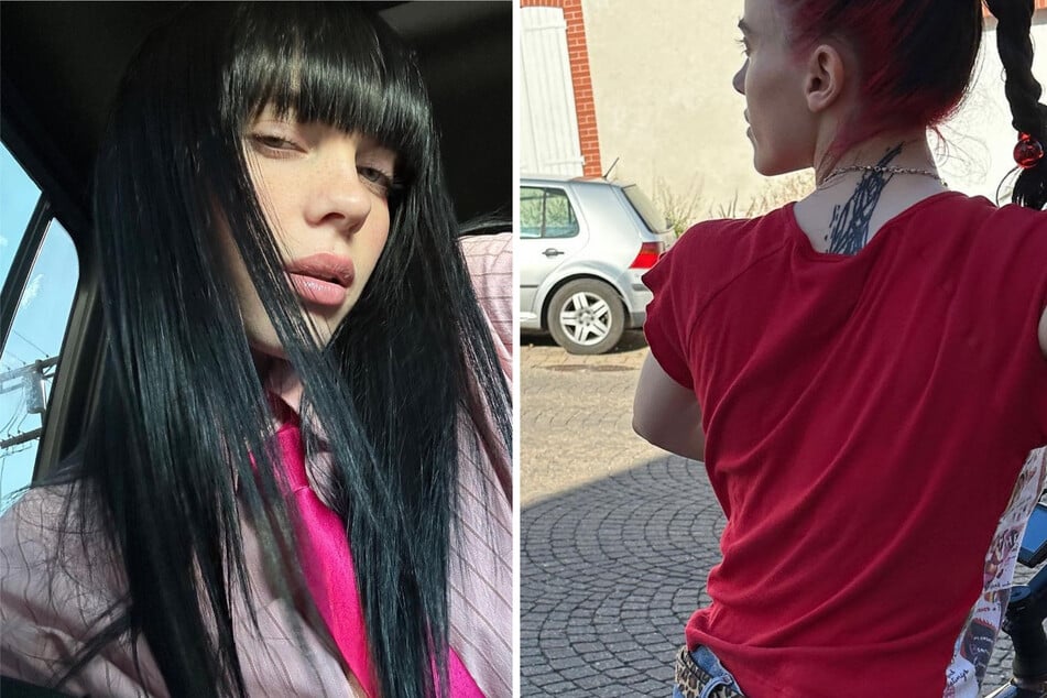 Billie Eilish revealed a closer look at her new back tattoo in a photo dump shared on Tuesday.