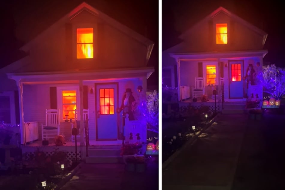 A Glen Falls home's extreme Halloween decorations led a concerned neighbor to call the fire department.