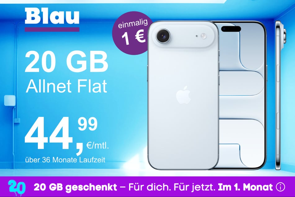 Das neue iPhone 17 Air im o2 Mobile M für einmalig 1 Euro.
