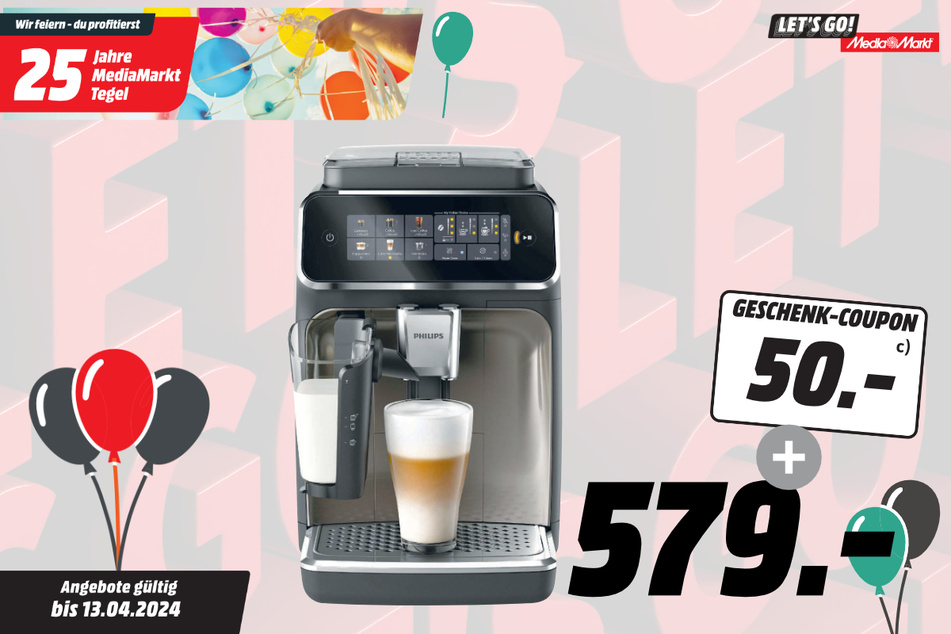 Philips-Kaffeevollautomat für 579 Euro + 50-Euro-Coupon.
