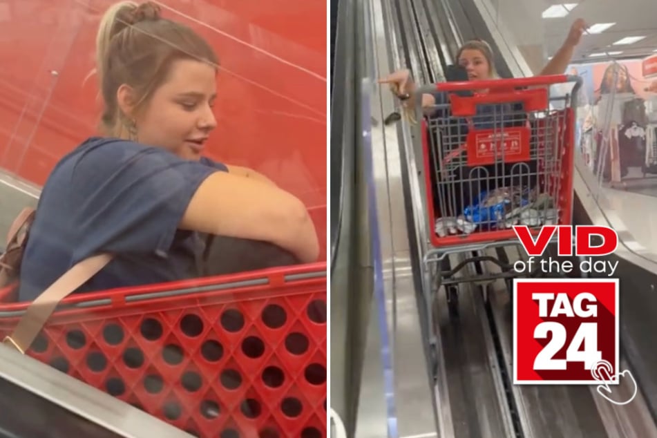 viral videos: Viral Video of the Day for October 15, 2023: Girl makes hilarious mistake on Target escalator