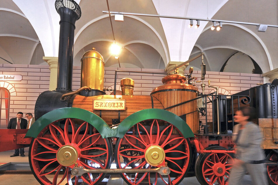 Der Nachbau der berühmten Lokomotive Saxonia der Leipzig-Dresdner Eisenbahn-Compagnie.