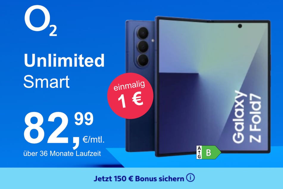 Das Samsung Galaxy Z Fold7 im o2 Mobile Unlimited Smart für einmalig 1 Euro.