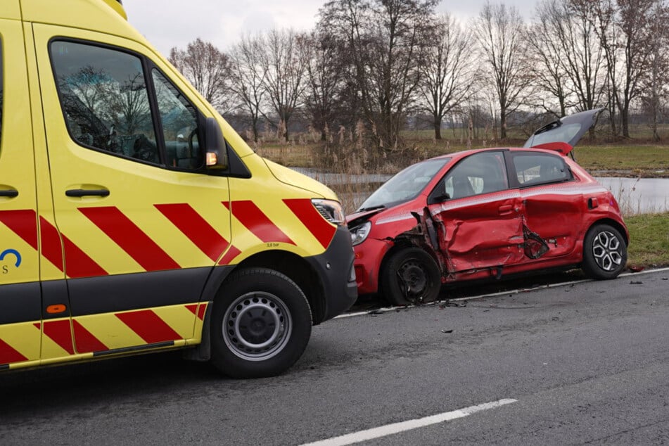 Der Renault Twingo wurde heftig getroffen.