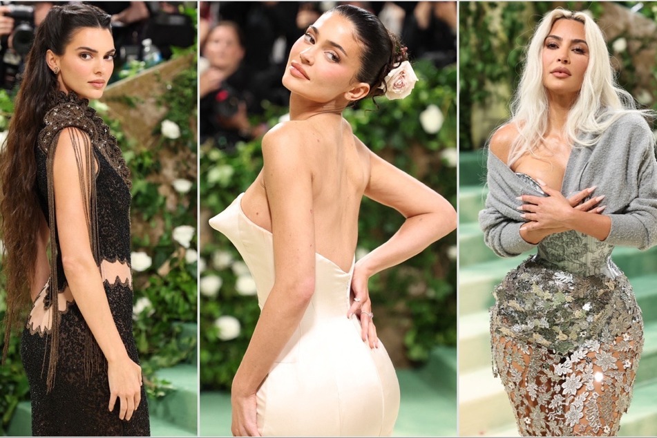 Kim Kardashian (r.) and her younger sisters Kendall Jenner (l.) and Kylie Jenner (c.) shut down the red carpet at this year's Met Gala with various head-turning fits for the night's theme, A Garden in Time.