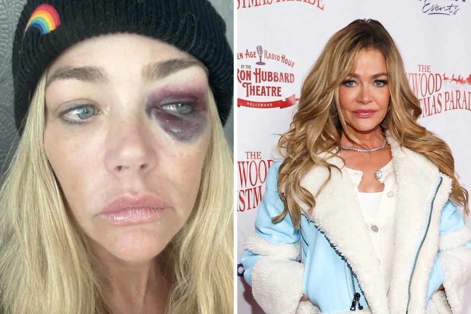 Con esta imagen (izquierda) Denise Richards (54) acudió a los tribunales.